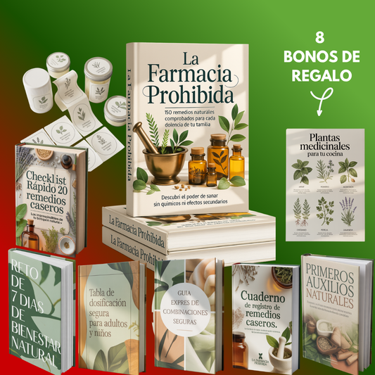 🌿 “La Farmacia Prohibida”📗🎁 ¡Incluye 8 bonos de regalo imperdibles! 💚
